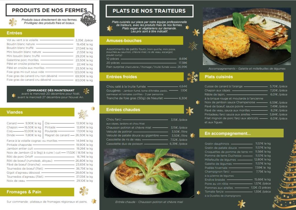 Brochure Au Rond Point Fermier Fêtes 2023 Verso